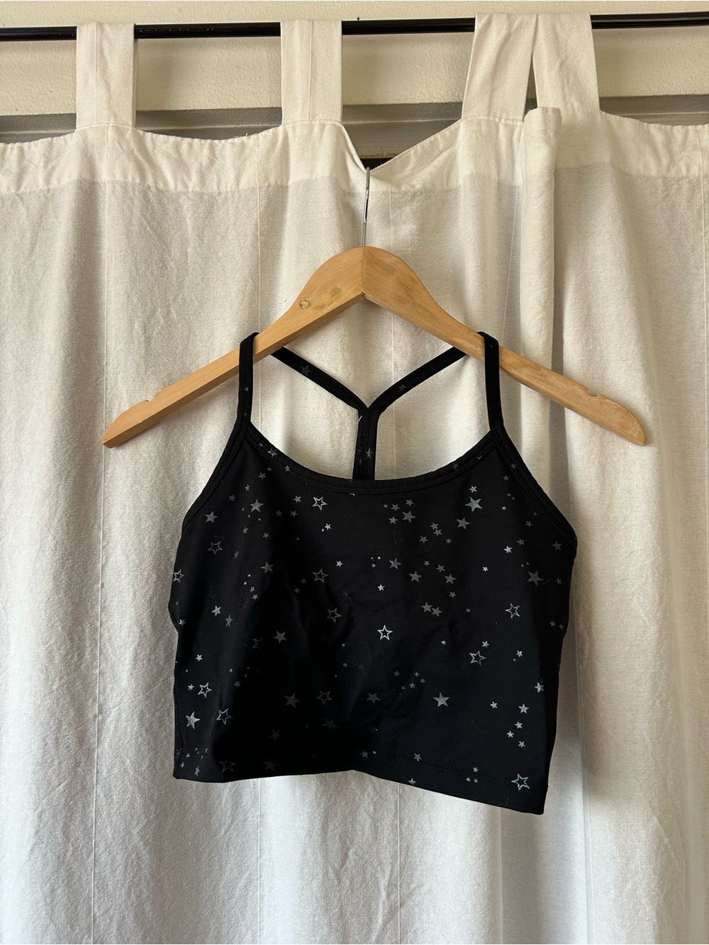 Beyond Yoga Black Star-Print Crop Bralette